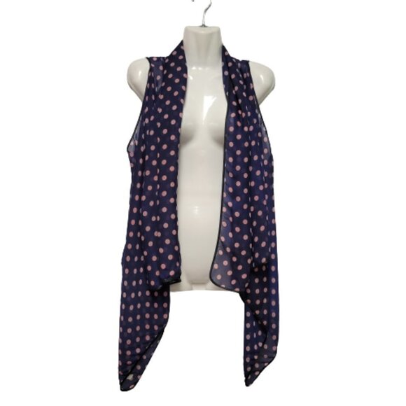 BLUSH pink polka dot open shawl cardigan cover up sheer vest one size fits all - Picture 4 of 4
